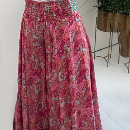 Carolina - Pantalón de cintura elástica con estampado bohemio