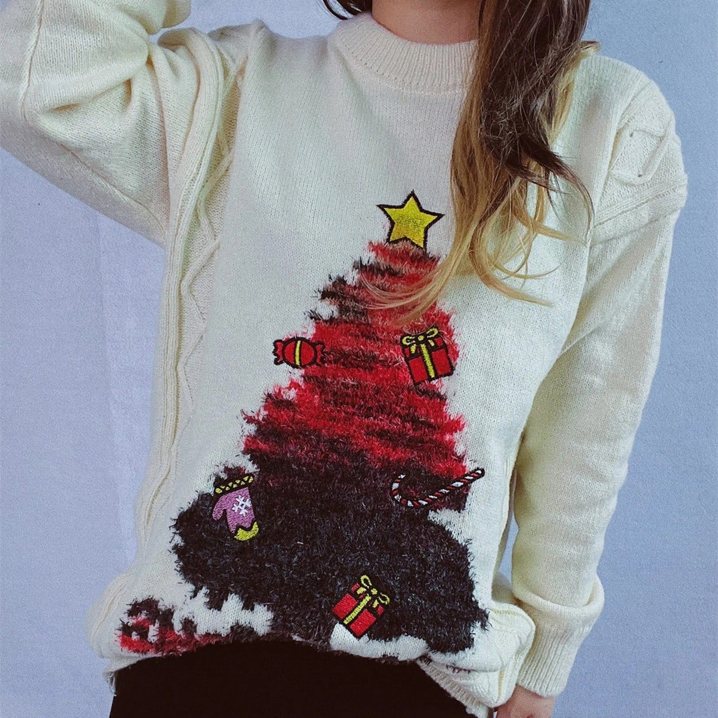 Teresa® | Jersey navideño para mujer con diseño creativo de árbol de Navidad