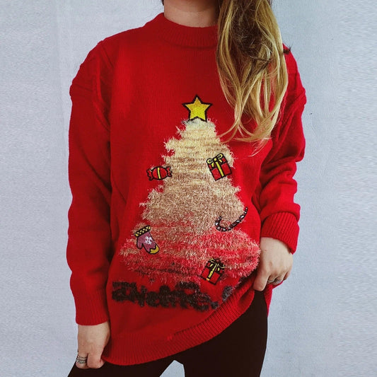 Teresa® | Jersey navideño para mujer con diseño creativo de árbol de Navidad