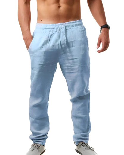 Olivier - Pantalones informales de lino para hombre