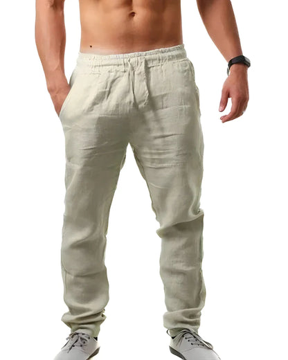 Olivier - Pantalones informales de lino para hombre