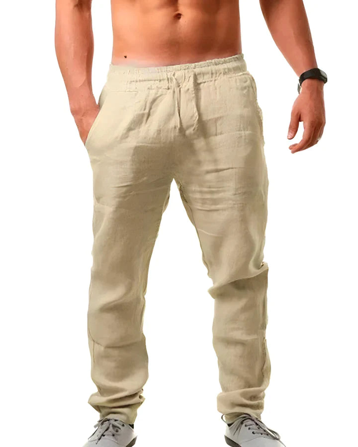 Olivier - Pantalones informales de lino para hombre