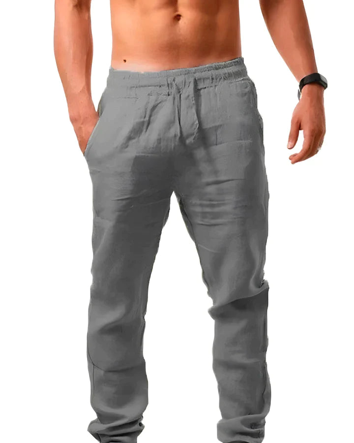 Olivier - Pantalones informales de lino para hombre