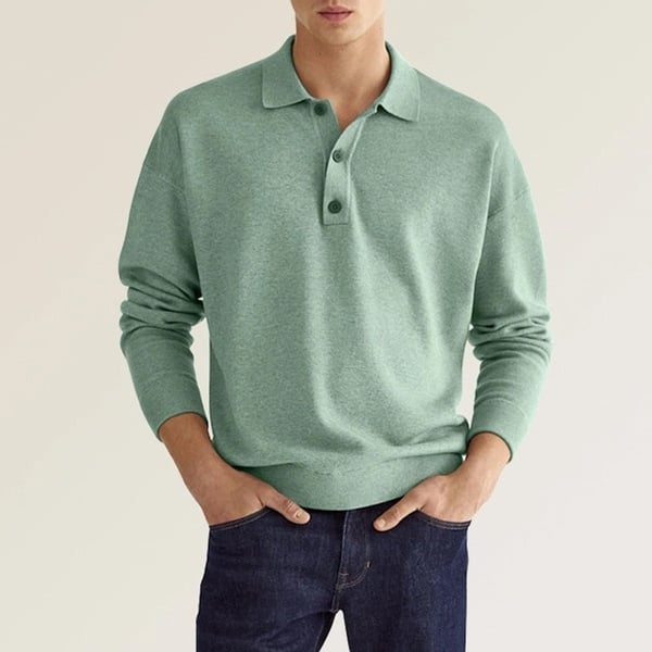 Jacob – Polo Informal Para Hombre con Solapas Amplias y Manga larga