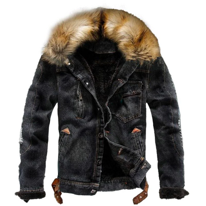 Chaqueta vaquera Rockefeller con ribete de sherpa