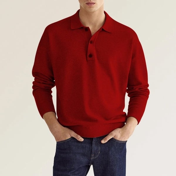 Jacob – Polo Informal Para Hombre con Solapas Amplias y Manga larga