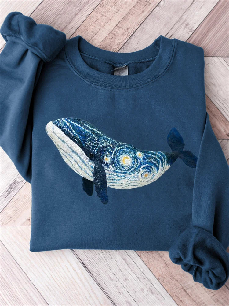 Cómoda sudadera inspirada en la ballena Starry nicht