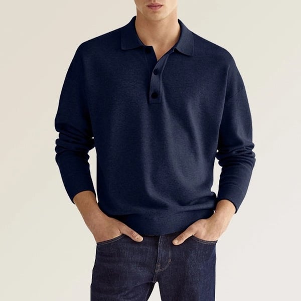 Jacob – Polo Informal Para Hombre con Solapas Amplias y Manga larga