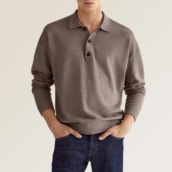 Jacob – Polo Informal Para Hombre con Solapas Amplias y Manga larga