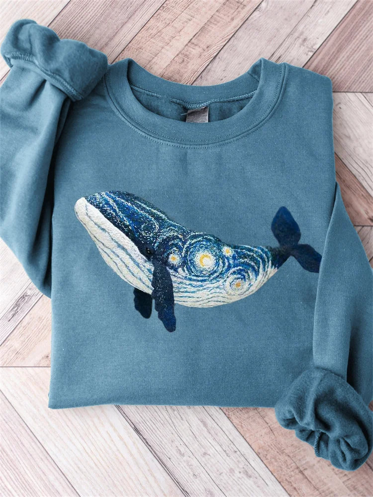 Cómoda sudadera inspirada en la ballena Starry nicht