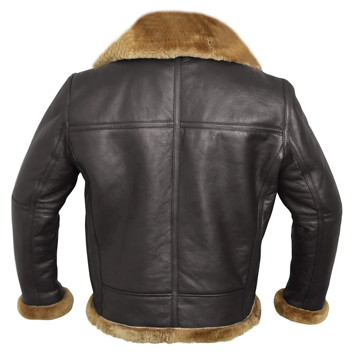 RAF B3 - Ginger Real Shearling Piel de oveja de cuero Chaqueta de Bomber