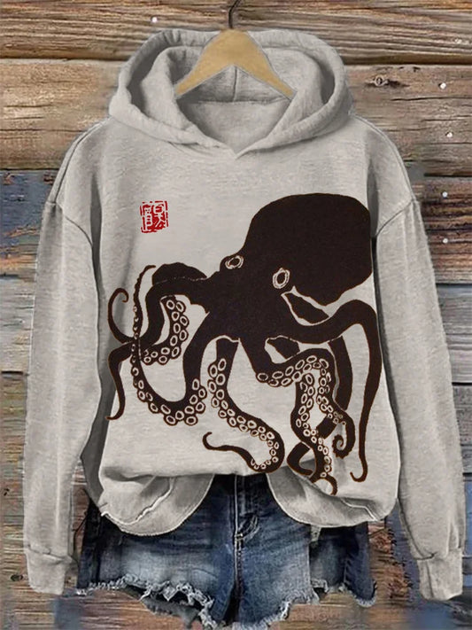 Sudadera japonesa con capucha de Lino Art Octopus