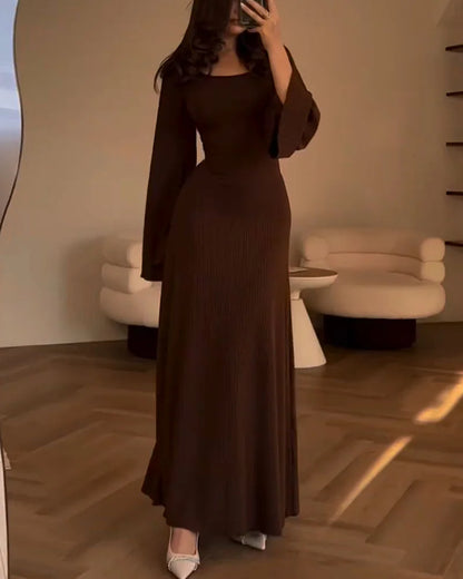 Elena - Elegante vestido de punto con lazo en la cintura