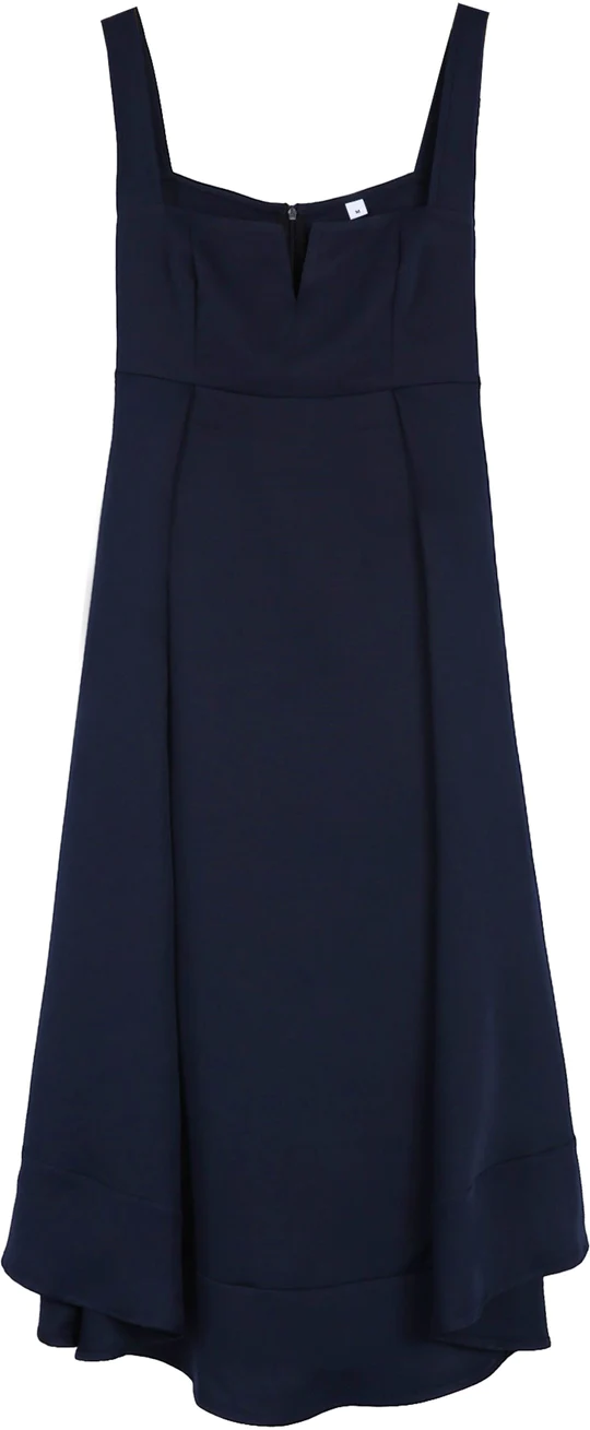 Cintura Imperio Vestido Midi Azul Marino