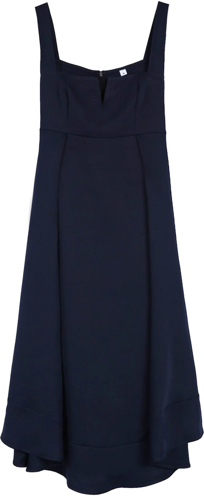 Cintura Imperio Vestido Midi Azul Marino