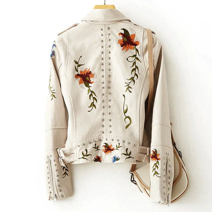 Arantique - Chaqueta de piel floreada